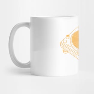 Turntable (Yellow Orange Lines) Analog / Music Mug